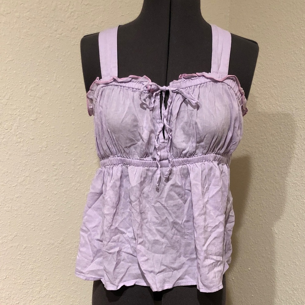 Lilac Tie-Front Sleeveless Women's Top